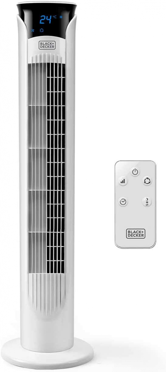 Ventilador de torre Black & Decker BXEFT48E, 85 cm, 45W, con mando a distancia
